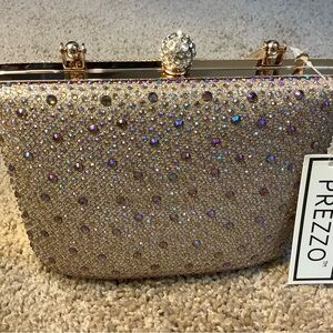Prezzo Gold Crystal Evening Clutch